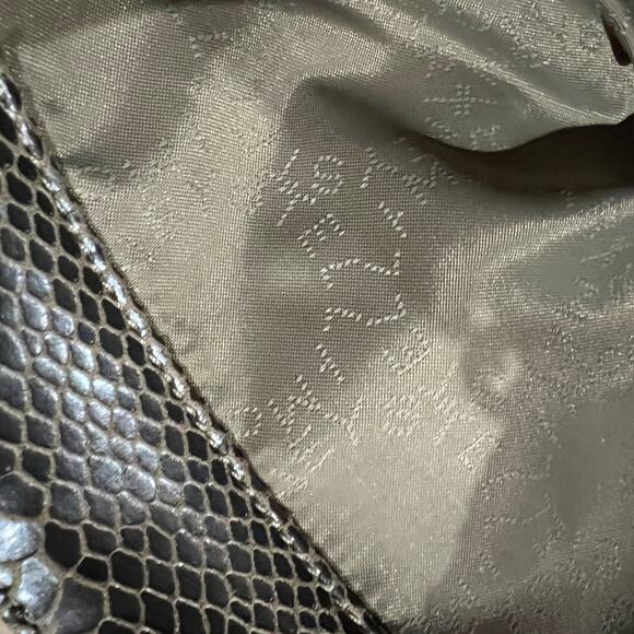 Stella McCartney Eco Python Embossed Falabella Fold Over Clutch Brown - Picture 14 of 14